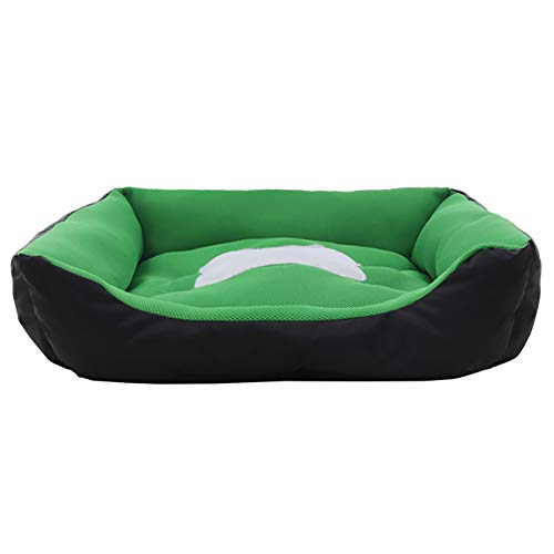 SHPEHP Wärmende Hundebetten, Haustierbett, rechteckiges waschbares Haustierbett mit Baumwolle, schlafendes orthopädisches Bett, Oxford-Stoff und kurzes, weiches, weiches Plüschgewebe (S-L)-Green-S von SHPEHP