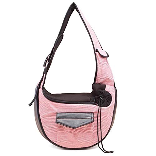 Hundetragerucksack für kleine Hunde und Katzen, Tragetasche, Reisetasche, weich, bequem, doppelseitig, Schultertrage, Handtasche, Haustiertrage (Farbe: Rosa) von SHQ
