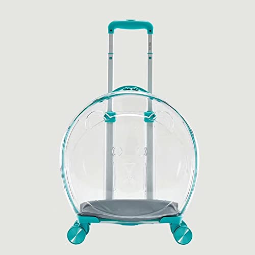Hundetragetasche Haustier-Trolley Koffer Hund Katze Reise Transporttasche Weltraumkapsel Bubble Box Panorama Transparent Rosa Tragbare Katze und Hund Handtasche Haustier Carrier (Farbe: Blau) von SHQ