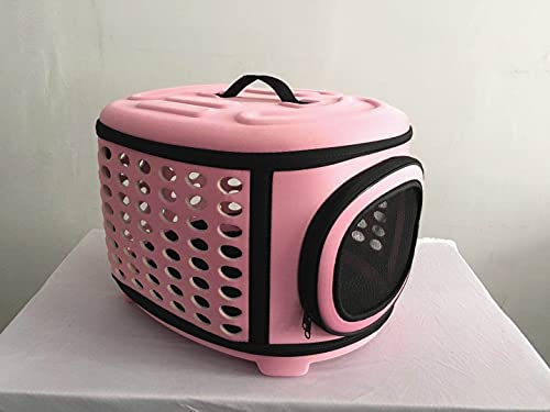 Hundetragetasche für Haustiere, einfarbig, tragbar, faltbar, atmungsaktiv, Katzentasche, Haustiernest, Haustiertragetasche (Farbe: L, Rosa) von SHQ
