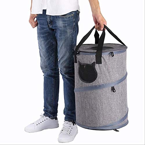 Hundetragetasche für Katzen und Hunde, atmungsaktiv, Reisetasche, Tragetasche, Rucksack, Zwergspitz, Kleintiere, Handtaschen, Haustiertragetasche (Farbe: Grau) von SHQ