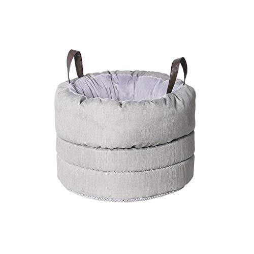 Katzenhaus Weiches Polyester Haustiernest Rundes Fass Katzennest Abnehmbares waschbares Haustierbett Katze Hundebett Winter Warm Haustierbedarf Zwinger Hundebett (Farbe: Grau) von SHQ