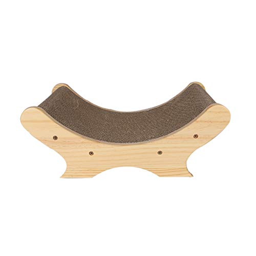 Katzenkratzbett, U-Typ, gewellt, Kiefernholz, Katzenkratzbrett, Katzenmöbel, Sofa, Kätzchen, Schaber, Matte, Spielzeug, Krallen, Pflege der Katze (Größe: 40 x 27 x 14,5 cm) von SHQ