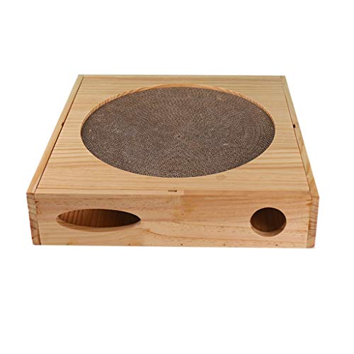 Katzenkratzbrett, quadratisch, Holz, Wellpapier, Katzenkratzspielzeug, Bett, Kätzchen, Karton, Kratzkrallen, Pflege, Haustierspielzeug, Katzenkratzen (Größe: groß) von SHQ