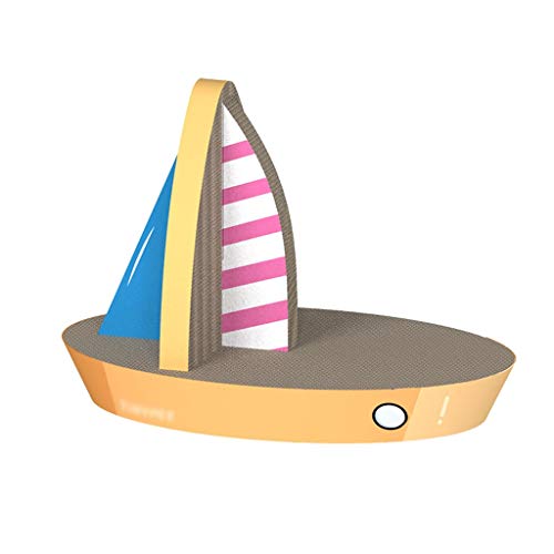 Katzenkratzer, Segelboot-Form, Katzenkratzer, Haustier-Katzen-Trainingsspielzeug, Kätzchen, Katzen, Kratzbaum, interaktives Wellpapier, Katzenspielzeug, Katzenkratzen (Farbe: A) von SHQ