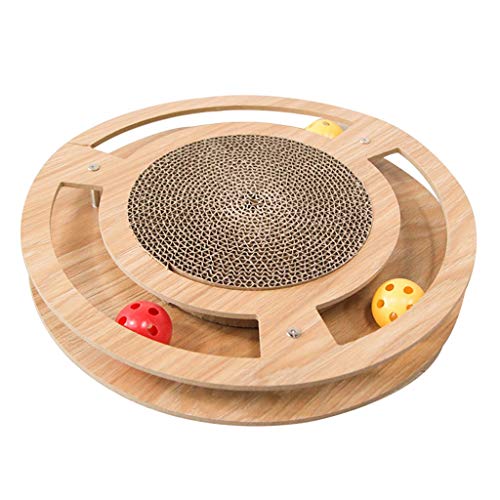 Katzenkratzer, rund, Katzenkratzer, Kätzchen, Haustierbett, Kratzer, Haustierprodukte, Wellpapier, Kralle, Katzenkratz-Trainingsspielzeug mit Ball, Katzenkratzen (Größe: 334,5 cm) von SHQ