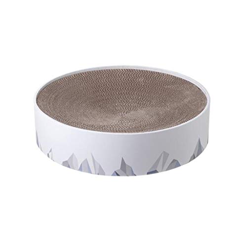 Katzenkratzer aus Karton, ovales Katzenkratzbett mit Katzenminze für kleine und mittelgroße Katzen, robuster Karton für Katzen (Farbe: Weiß) von SHQ