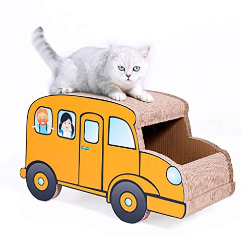 Katzenkratzer aus Wellpapier, Katzenkratzer, Katzenhaus Haustierhütte, Pappe, Auto-Design für Haustierspielzeug, Katzenkratzbaum, Haustiermöbel, Katzenkratzen (Größe: 623034 cm) von SHQ