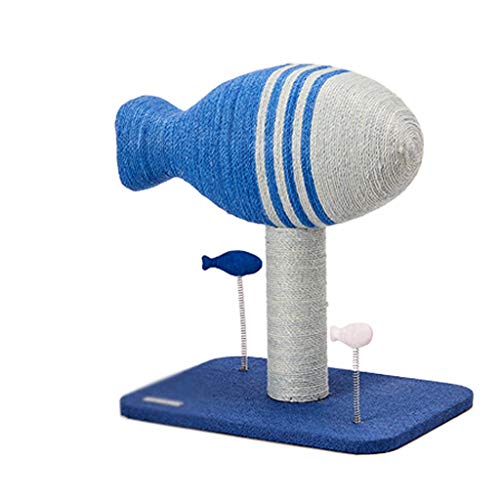 Kratzbaum Katzenbaum Katzen Kratzbaum Spielzeug Kratzbrett Kätzchen Katze Kletterer Grind Krallen Spielzeug Kreative Fischform Katzenturm Katzenturm (Farbe: Blau) von SHQ