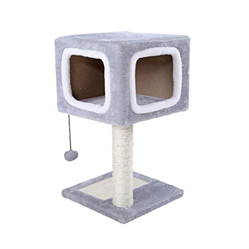 Kratzbaum Katzenbaum Katzenhaus Katzenhaus Katzenhaus mit Sisal-Kratzstämmen, Plüsch-Sitzstange, Katzenturm, Möbel, Katzenbett, Kitty-Aktivitätszentrum, Katzenturm (Farbe: Grau) von SHQ