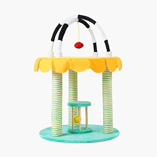 Kratzbaum Katzenbaum Katzenturm mit Natursisal Kratzstämmen Katze Aktivität Plattform Möbel mit hängendem Ball Katzenkratzer Katzenturm von SHQ