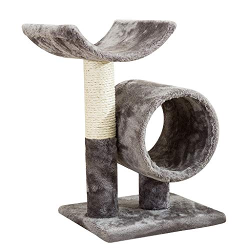 Kratzbaum Katzenbaum Kratzmöbel für Sisalseil Baum Turm Katzen Haus Baum Turm Wohnungsmöbel Haustierregal Wand Katzenturm (Farbe: Grau) von SHQ