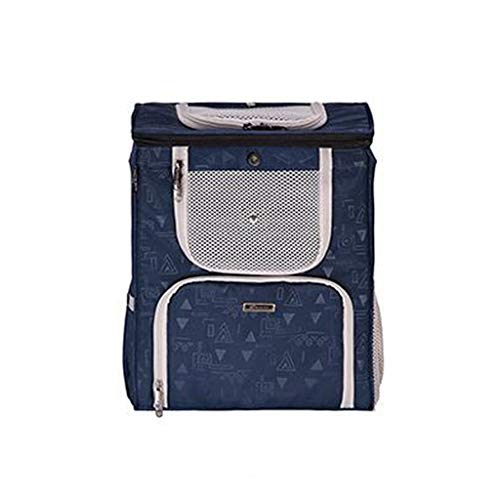 SHQ Hundetrage Polyester Haustier Rucksack Hundetasche Atmungsaktiver Hunderucksack Große Kapazität Faltbare Schulter Katzentasche Hund Reise Haustier Tragetasche (Farbe: Blau) von SHQ