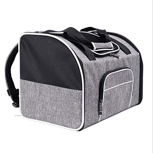 SHQ Hundetragetasche, tragbarer Haustier-Rucksack, Kuriertasche, Katzentragetasche, Reisetasche, atmungsaktive Haustier-Tragetasche, Handtasche, Haustier-Tragetasche (Farbe: Grau) von SHQ
