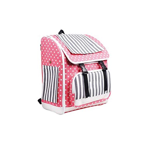 SHQ Hundetragetasche Hundetragerucksäcke Haustier Katze Hund Welpen Tragetasche Haustier Outdoor Doppelschulter Vorderrucksack Tragbarer Reiserucksack Haustiertrage (Farbe: Rosa) von SHQ