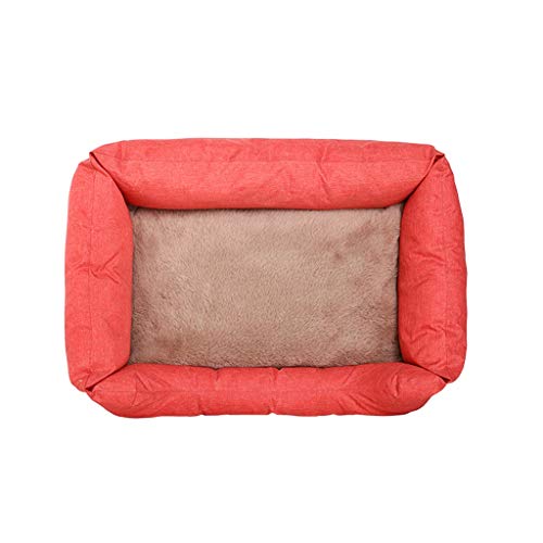 SHQ Katzenhaus Atmungsaktives Haustierbett, Hundenest, Katzennest, abnehmbar und waschbar, mit Eiskissen, für vier Jahreszeiten, universelles Nestkissen, Haustierbedarf, Hundebett (Farbe: Rot) von SHQ
