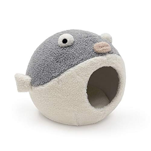 SHQ Katzenhaus Kreatives Puffer PVC Haustiernest Vier Jahreszeiten Universal Haustierbett Halbgeschlossen Zwinger Winter Warm Katze Hundebett Zubehör Hundebett (Farbe: Grau) von SHQ