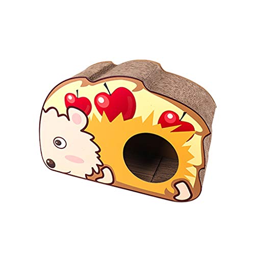 SHQ Katzenkratzer, niedlicher Igel, Katzenkratzer, Wellpapier, Haustier-Katzennest, Katzenkratzklaue, verschleißfest, Katzenkitzelbox, Katzenhaus-Kratzen (Farbe: mittel) von SHQ