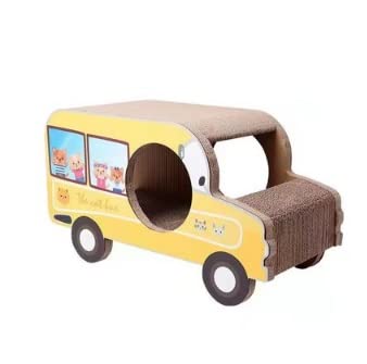 SHQ Katzenkratzer aus Karton, gewelltes Auto-Styling-Kratzpad, Katzentrainingsspielzeug für große Katzen und Kätzchen, Möbelschutz, Katzenkratzen (Farbe: Beige) von SHQ