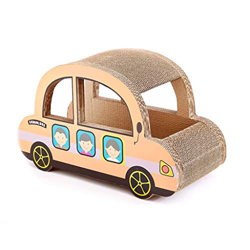 SHQ Katzenkratzer aus Karton, gewelltes Auto-Styling-Kratzpad, Katzentrainingsspielzeug für große Katzen und Kätzchen, Möbelschutz, Katzenkratzen (Farbe: Holzfarbe) von SHQ