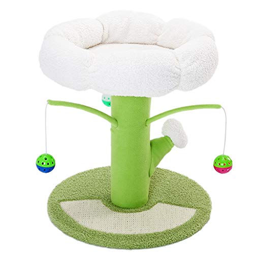 SHQ Kratzbaum, Kratzbaum, Kratzbäume, Katzenturm mit Plüsch, Nestkorb, Spielzeugball, Kätzchenmöbel, erwachsene Katzen, Katzenturm (Farbe: Grün) von SHQ