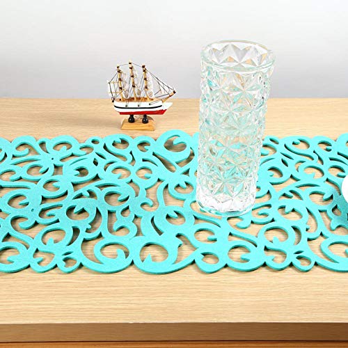 SHUAIGUO 7 Farb Filztisch Runner Placemat Rechteck Form Hellgrünes Tischdekoration (Hellgrün) von SHUAIGUO