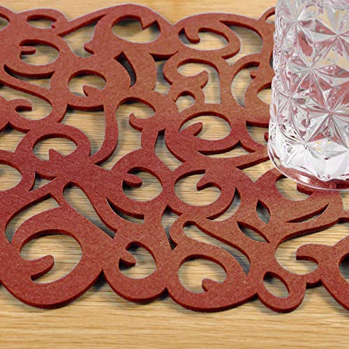 SHUAIGUO 7 Farb Filztisch Runner Placemat Rechteck Form Hellgrünes Tischdekoration (Leichter Kaffee) von SHUAIGUO