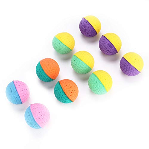 SHUAIGUO Latex-Katzenbälle-Spielzeug, Hergestellt aus Hochwertigem Material, 10-teiliges Buntes Spielzeugset für Katzen, Sanfte Ablenkung mit Zufälligen Farben, in Zufälliger SHUAIGUO Latex-Katzenbälle-Spielzeug, Hergestellt aus Hochwertigem Material, 10-teiliges Buntes Spielzeugset für Katzen, Sanfte Ablenkung mit Zufälligen Farben, in Zufälliger von SHUAIGUO