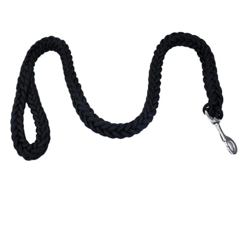 Große Hundeleine mit robuster Schnalle, handgestrickt, stark, langlebig, geflochtenes Nylon für mittelgroße und große Hunde (schwarz) von SHUIXIAYUE