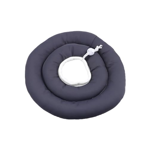 Haustier-Schutzhalsband für Hunde und Katzen, verstellbar, elisabethanisches Halsband, weicher Ring, Wundheilung, kratzfest, Anti-Leck-Kopfbedeckung (Dunkelgrau, L) von SHUIXIAYUE