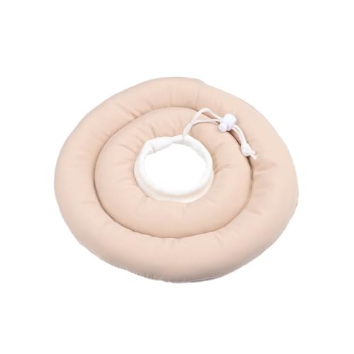 Haustier-Schutzhalsband für Hunde und Katzen, verstellbar, elisabethanisches Halsband, weicher Ring, Wundheilung, kratzfest, Anti-Leck-Kopfbedeckung (gebrochenes Weiß, XL) von SHUIXIAYUE