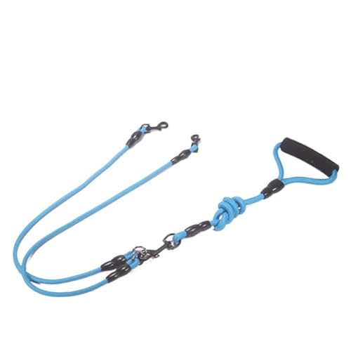 Hundeleine für Haustiere, Nylonseil, doppelt, zwei Köpfe, 2-Wege-Koppler, für Spaziergänge, zwei und mehr, Halsbänder, Geschirr, Leinen, 2 Seile, Blau Hundeleine für Haustiere, Nylonseil, doppelt, zwei Köpfe, 2-Wege-Koppler, für Spaziergänge, zwei und mehr, Halsbänder, Geschirr, Leinen, 2 Seile, Blau von SHUIXIAYUE