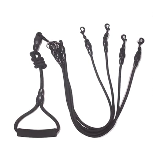 Hundeleine für Haustiere, Nylonseil, doppelt, zwei Köpfe, 2-Wege-Koppler, für Spaziergänge, zwei und mehr, Halsbänder, Geschirr, Leinen, 4 Seile, Schwarz Hundeleine für Haustiere, Nylonseil, doppelt, zwei Köpfe, 2-Wege-Koppler, für Spaziergänge, zwei und mehr, Halsbänder, Geschirr, Leinen, 4 Seile, Schwarz von SHUIXIAYUE