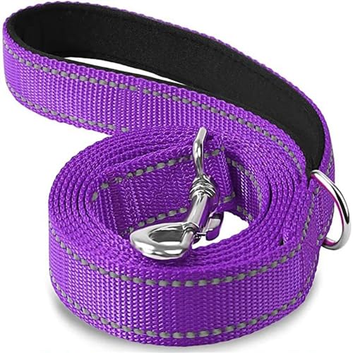Katzen- und Hundegeschirr, Leine, Nachtreflektierung, Abschleppseil, 1,2 / 1,5 / 1,8 m, Schutzseil, Haustier, Spazierengehen, Trainingsleine (lila, 2,5 x 180 cm) von SHUIXIAYUE