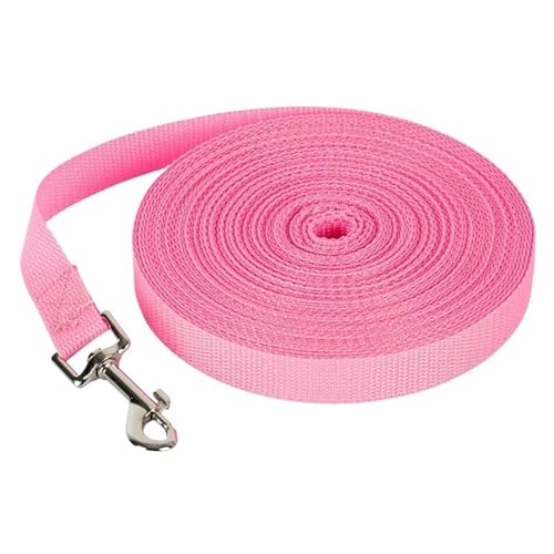 Langes Abschleppseil, Nylon, 6 Farben, 1,5 m, 1,8 m, 4,5 m, 6 m, 10 m, Haustier, Spazierengehen, Trainingsleine, Katzen, Hunde, Halsband, Leine (Rosa, 10 m) von SHUIXIAYUE