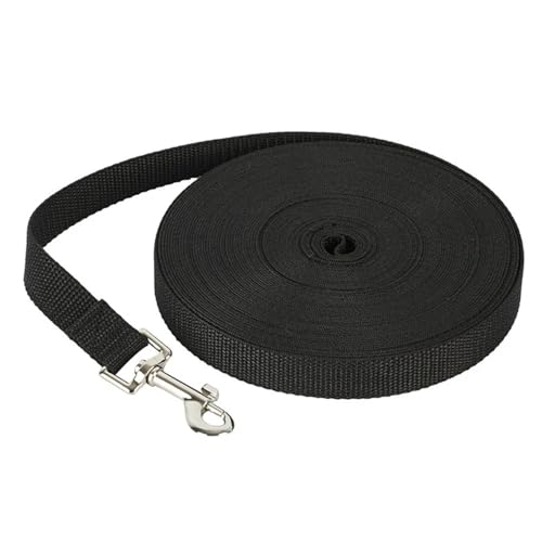 Langes Abschleppseil, Nylon, 6 Farben, 1,5 m, 1,8 m, 4,5 m, 6 m, 10 m, Haustier, Spazierengehen, Trainingsleine, Katzen, Hunde, Halsband, Leine (Schwarz, 10 m) von SHUIXIAYUE