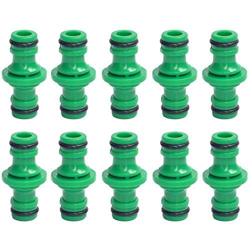 SHULLIN 10 Stück Doppel Stecker Schlauchverbinder Zwei Wege Kupplung Extender Kupplung Verbindungsteil Doppelstecker Gartenschlauch Verbindung zweier Schläuche zur sicheren zweier ca 1/2" Schläuche von SHULLIN