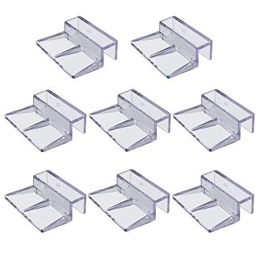 SHULLIN 8 Stück Unterstützung Halter Glasabdeckungs Clips Glasabdeckungs-Clips Glasabdeckung universale Halterungen Aquarium Abdeckung Halterung für randlose Aquarien(Transparent) (6mm) von SHULLIN