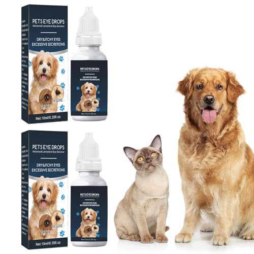 SHUOHONG 2 Stück Augentropfen Hund und Katze, Augenpflege Hund, Augentropfen Entzündung, Lindern Reizungen, Symptome und Allergien, Staub und Fremdkörpern Hilfreich Sein in den Augen von Haustieren von SHUOHONG