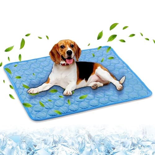 SHUOHONG Kühlmatte Hund, Küllmatte Katze, Kühlkissen Haustier, Cooling Mat, Kühldecke Hund Selbstkühlend, Waschbar Hundekühlmatte rutschfest, Faltbar Hunde Kühldecke für Sommer (S-50x40cm) von SHUOHONG