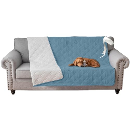 SHUOJIA 100% wasserdichte Sofabezug für Hund, Hundebettdecke rutschfest, Hundebettabdeckungsschutz, Waschbar Couchmöbelschutz für Kinder, Kinder, Hund, Katze (30x50in,Light Blue) von SHUOJIA