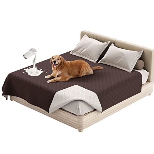 SHUOJIA Waterproof Blanket Dog Bed Cover Non Slip Large Sofa Cover Incontinence Mattress Protectors for Car Pets Dog Cat (30x50in,Brown) von SHUOJIA