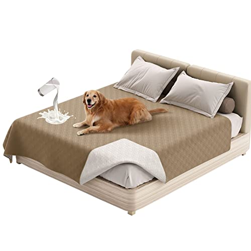 SHUOJIA Waterproof Blanket Dog Bed Cover Non Slip Large Sofa Cover Incontinence Mattress Protectors for Car Pets Dog Cat (30x50in,Khaki) von SHUOJIA