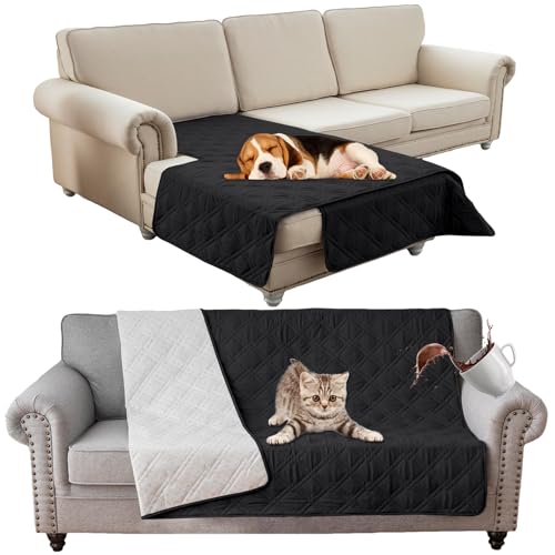 SHUOJIA wasserdichte Hundedecke,urinbeständige Haustierdecke für Couchbett,Kleine,Mittelgroße Hunde,Katzen, Autositzschutz,100% Flüssigkeitsbeständig,Waschbar (76x178cm,Black) von SHUOJIA