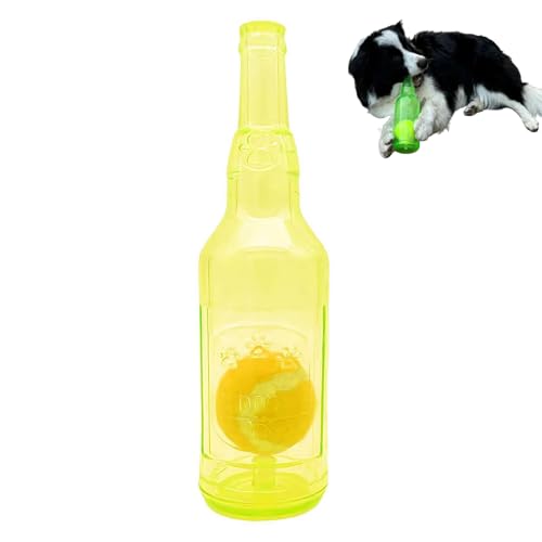 Unzerstörbares Hundespielzeug Quietschend Kauspielzeug,Lustige Flasche Mit Ball, Kauspielzeug Hund Fast Unzerstörbar, Hundespielzeug für Kleine Mittlere Große Hunde von SHUZHENG