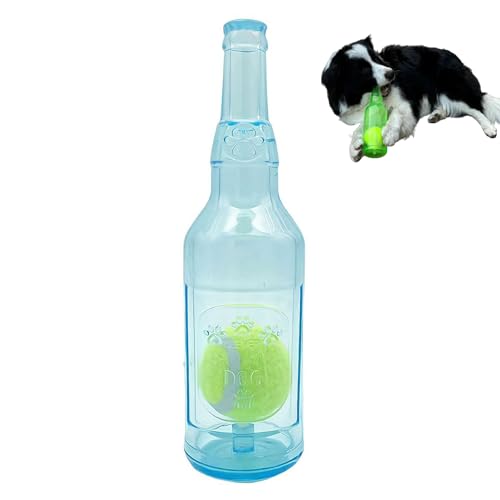Unzerstörbares Hundespielzeug Quietschend Kauspielzeug,Lustige Flasche Mit Ball, Kauspielzeug Hund Fast Unzerstörbar, Hundespielzeug für Kleine Mittlere Große Hunde von SHUZHENG