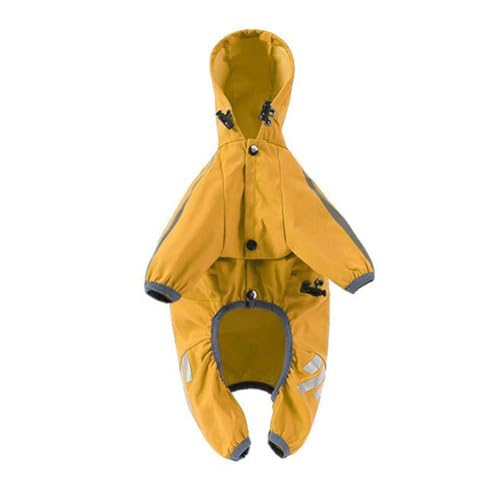 Hunde-Regenmantel mit Kapuze und reflektierenden Streifen, modisch, lässig, wasserdicht, für vierbeiniges Hundekostüm, Regenmantel, Mantel, Outdoor von SHYKNYU