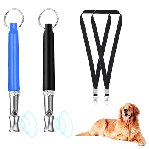 SHYSBV 2 Stück Ultraschall-Hundepfeife Hochfrequenz Lautlos, Verstellbare Hundepfeifen Gegen Bellen mit Umhängband & Edelstahl, Rückruftraining & Erziehungshilfen für Hunde SHYSBV 2 Stück Ultraschall-Hundepfeife Hochfrequenz Lautlos, Verstellbare Hundepfeifen Gegen Bellen mit Umhängband & Edelstahl, Rückruftraining & Erziehungshilfen für Hunde von SHYSBV