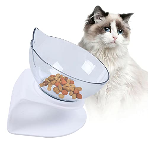 Futternäpfe Katzenfutter, Transparente Näpfe, Katzenfutterschale mit Futter und Wasser für Katze Welpe, 15° Geneigtes von SHZICMY