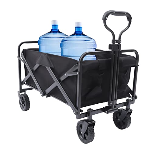 SHZICMY Faltbarer Handwagen für den Strand mit Seitentasche und Getränkehalter Verstellbarer Griff Gartenwagen Strandwagen für jedes Gelände, Camping und Einkaufen im Freien, 80kg Belastbarkeit SHZICMY Faltbarer Handwagen für den Strand mit Seitentasche und Getränkehalter Verstellbarer Griff Gartenwagen Strandwagen für jedes Gelände, Camping und Einkaufen im Freien, 80kg Belastbarkeit von SHZICMY